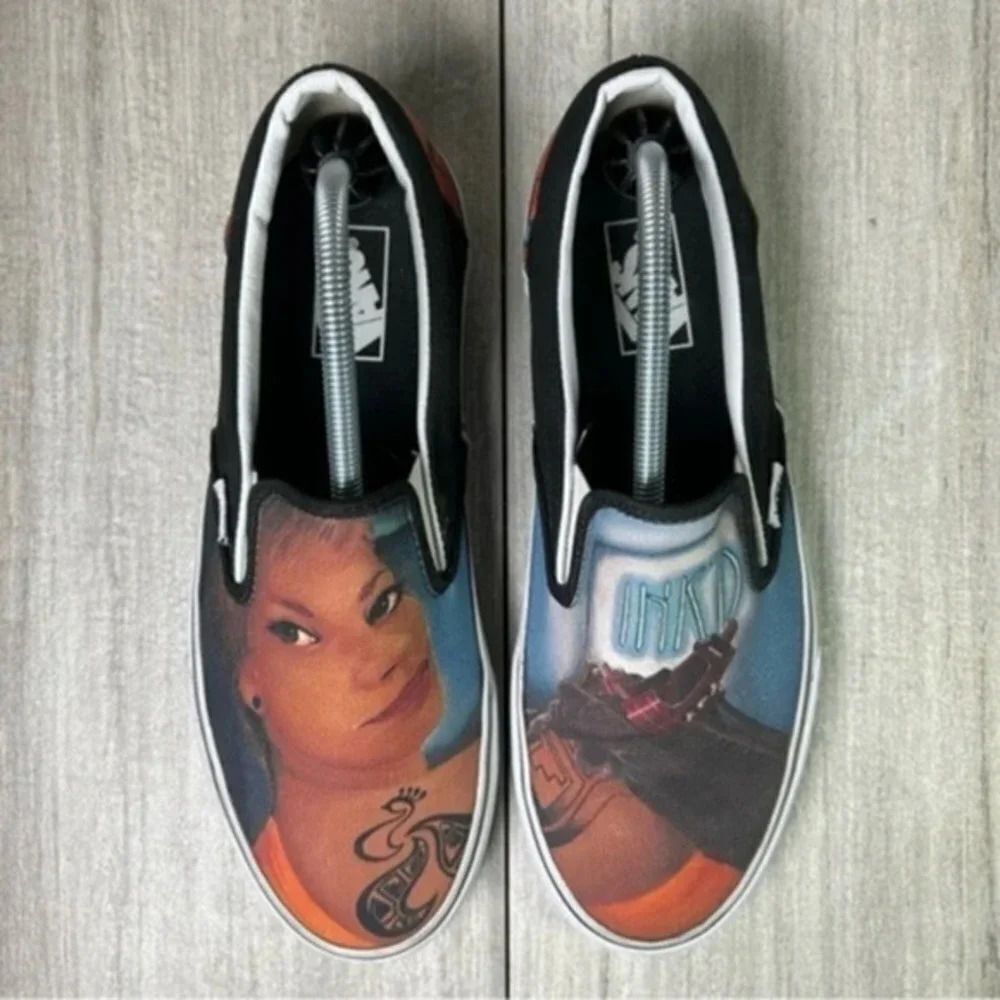 Vans Custom Culture Art Tattoo Ink’d Classic Slip On Skate Shoes Mens Size 10.5